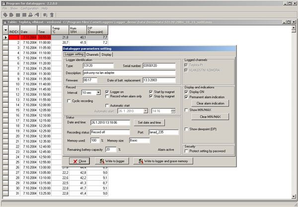 Program for data acquisition