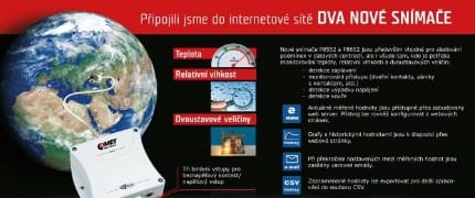 Připojili jsme do internetové sítě  DVA NOVÉ SNÍMAČE