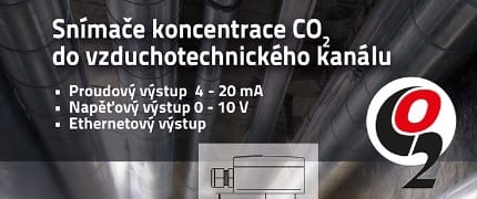 Snímače koncentrace CO2 do vzduchotechnického kanálu