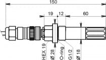 Web Sensor  - snímač teploty a vlhkosti se sondou do tlaku s výstupem Ethernet, kabel 2 metry
