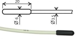 Teplotní sonda Pt1000TR160/0, bez konektoru, kabel 2 metry