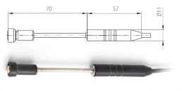 Teplotní sonda 2034-220/0, bez konektoru, kabel 1 metr
