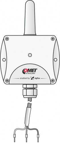 IoT bezdrátový teploměr s vestavěným čidlem teploty a vstupem pro čítání impulsů, s výstupem do sítě Sigfox
