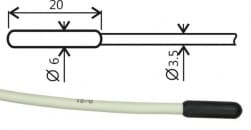 Teplotní sonda Pt1000TR160/E, konektor ELKA, kabel 20 metrů