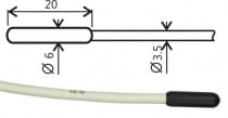Teplotní sonda Pt1000TR160/M, konektor MiniDin, kabel 2 metry