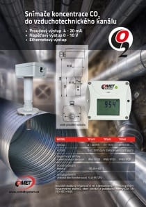 WebSensor - snímač CO2 do vzduchotechnického kanálu, výstup Ethernet