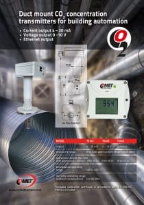 WebSensor - snímač CO2 do vzduchotechnického kanálu, výstup Ethernet